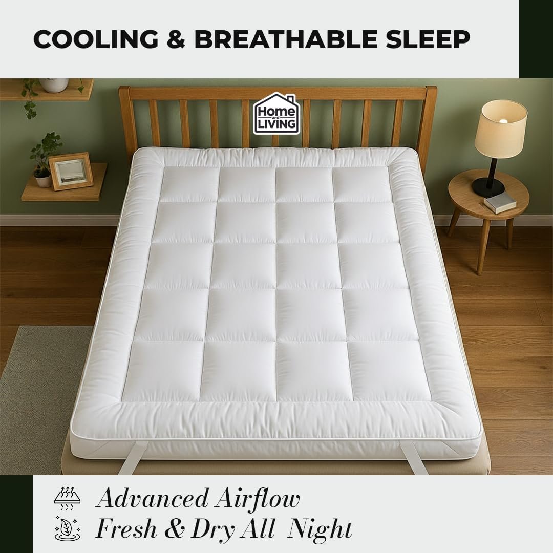 Mattress topper on a bed